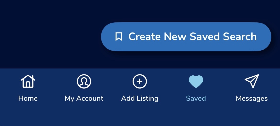 Create New Saved Search button at the bottom of the screen