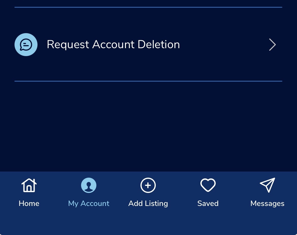 Request Account Deletion option in the KSL Classifieds app