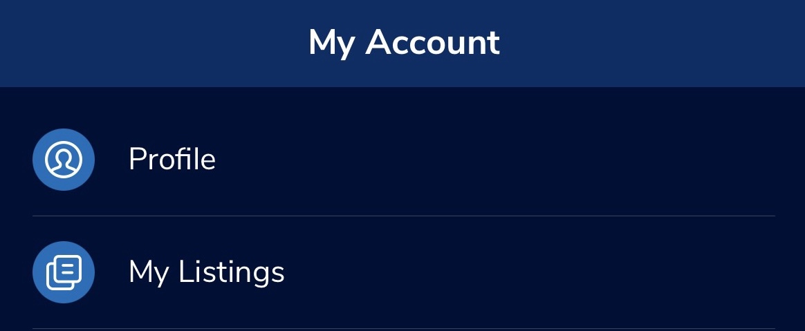 Profile option under My Account in the KSL Classifieds app