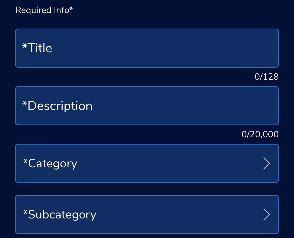 Service listing form in the KSL Classifieds app