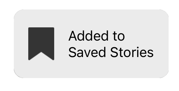 Added to Saved Stories confirmation message in the KSL News app