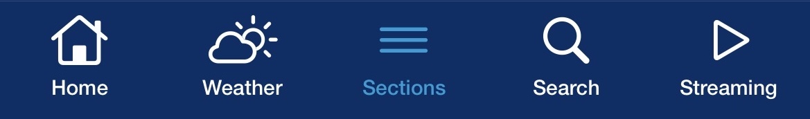 Sections option in the KSL News app bottom navigation bar