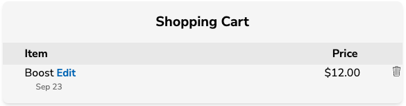 Shopping Cart showing the trash can icon on KSL.com